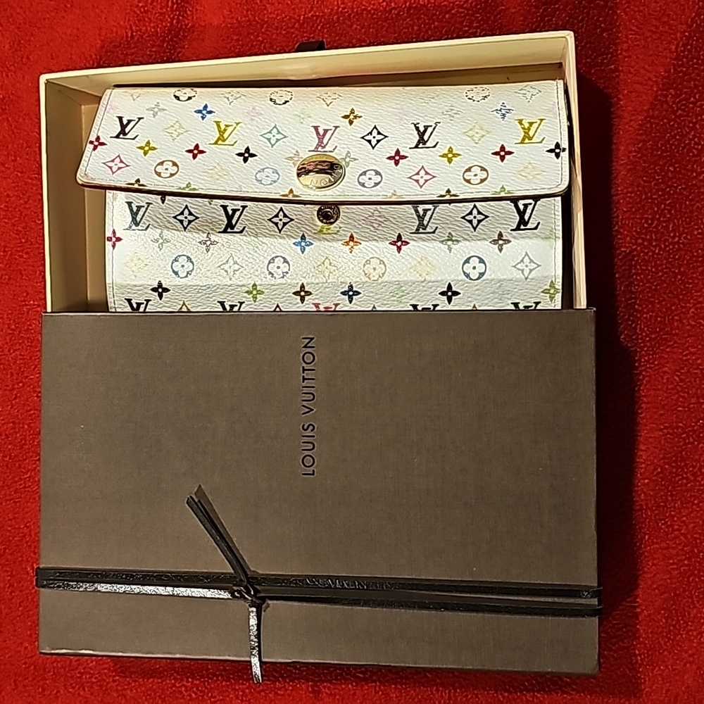 Multicolor Takashi Murakami Monogram Louis Vuitton wallet Date code CA21…